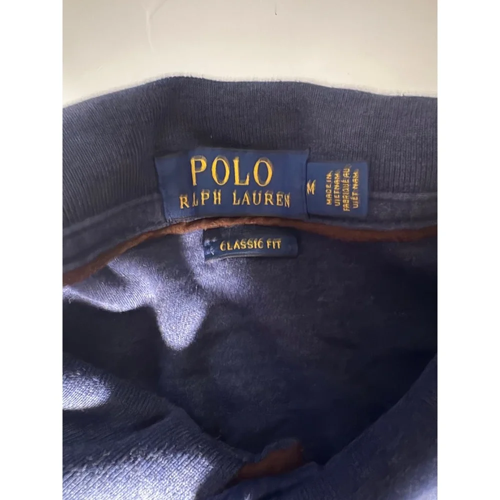 Polo Ralph Lauren Classic Fit Polo Shirt Mens Medium Blue Long Sleeve Pony